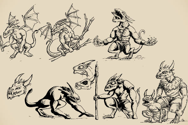 A page of kobold or shadow beast type creatures